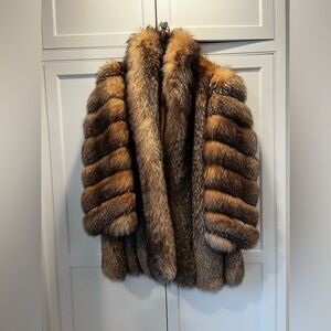 Crystal fox fur coat